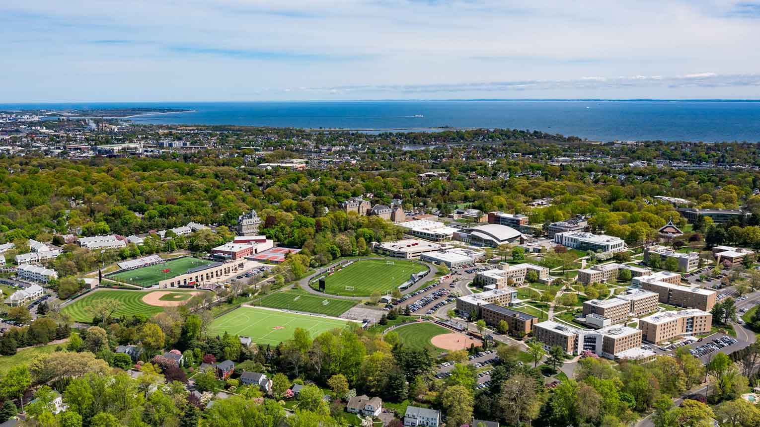  Fairfield University's 200-acre campus situated just minutes from the Long Island Sound. 