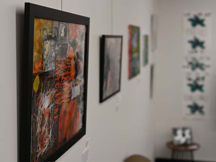 Image of students and faculty artwork