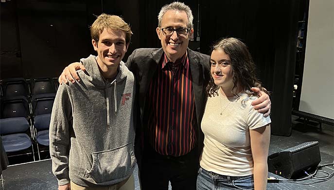 Image of Zach Cirillo '27, David Friedman, and Kylee Faulkner '26