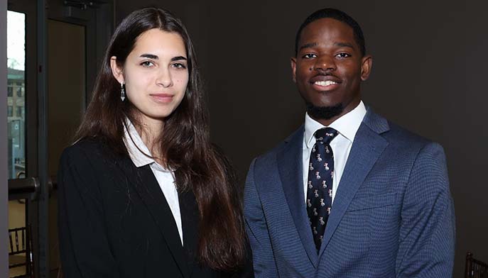 Image of Ana Aguirre FB’25 and Jaheim McKie FB’25 