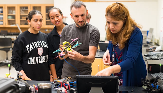 students and professor in classroom
