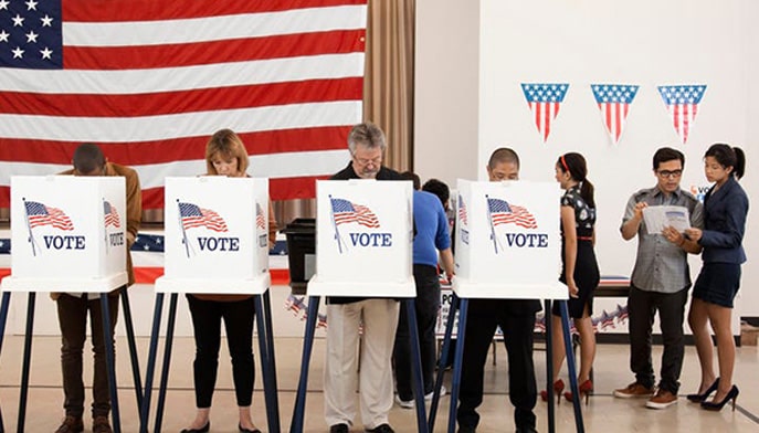 Image of people voting